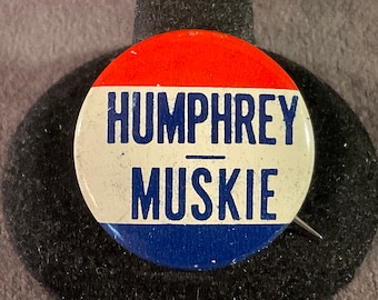 H Humphrey & E Muskie Presidential Campaign Flag Pin Button New NOS 1968 H Humphrey & E Muskie Presidential Campaign Flag Pin Button New NOS 1968