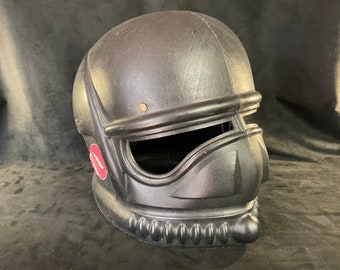 Vintage Space Trooper - Storm Trooper 1970/80’s Star Wars Knock Off Plastic Helmet by Toy Box Inc. - Side Stickers with helmet