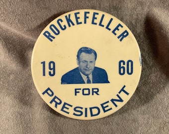2 Rockefeller for Governor Flower Power Political Campaign Button Pin NOS New 