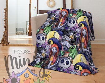 Nightmare Skeleton Custom Minky Blanket