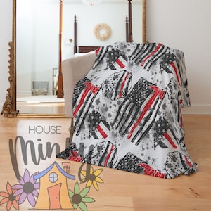 Thin Red Line Blanket Etsy