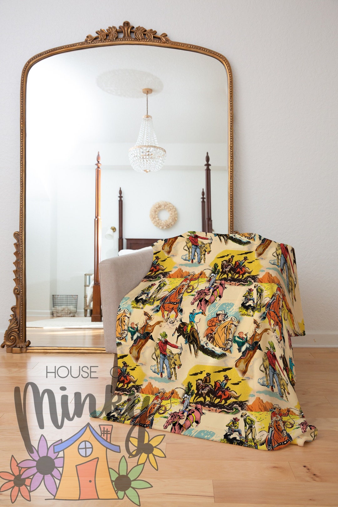 Southern Preppy Abstract Monogrammed Minky Blanket