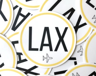 LAX Los Angeles Airport Code, Travel Sticker 3" | Laptop Stickers, Suitcase Stickers, Water Bottle Stickers, Laptop Decal, California Decal