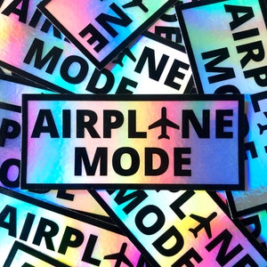 Airplane Mode Holographic Sticker: Travel Decal