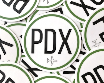 PDX Portland Airport Code, Travel Sticker 3" | Laptop Stickers, Suitcase Decals, Water Bottle Stickers, Pacific Northwest PNW Decal Sticker