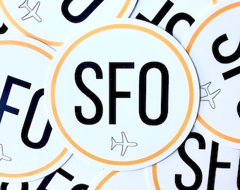 SFO San Francisco Airport Code Decal | 3" | Laptop Decals, Suitcase Stickers, Water Bottle Sticker, San Fran Sticker, SFO Decal, SF Giants