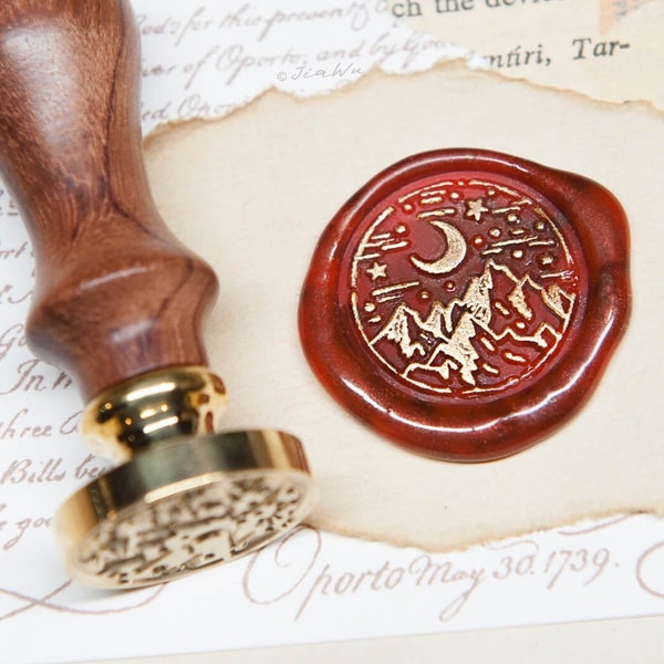 Mountain Wax Seal Stamp: Vintage Snail Mail Travel Journal