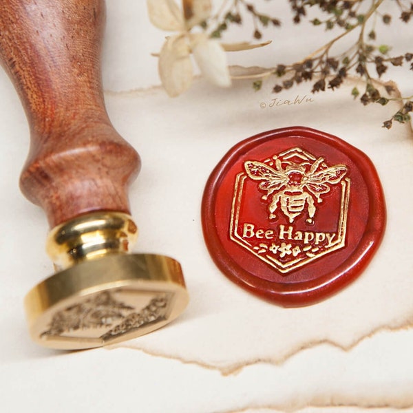 Tampon à sceller en cire Bee Happy : accessoire original en courrier postal