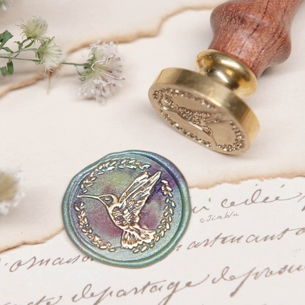 Hummingbird Wax Seal Stamp, Vintage Wedding Invitation Seal Wax Stamp - Original Design