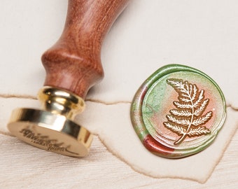 Fern Wax Seal Stamp, Wedding Invitation Flower Stamp - Original Design Vintage Wax Seal,