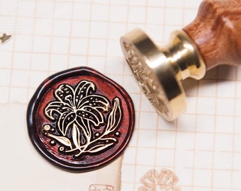 Lilium Wax Seal Stamp, Snail Mail Flower Letter Stamp - Original Design