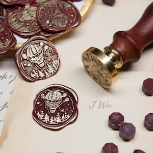 Hot Air Balloon Wax Seal Stamp, Make Your Own Wax Seal Stickers - Original Design