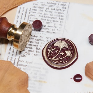 Ginkgo Leaf Wax Seal Stamp: Original Design, Autumn Theme