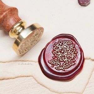 Hydrangea Wax Seal Stamp, Snail Mail Junk Journal Flower Stamp - Original Design