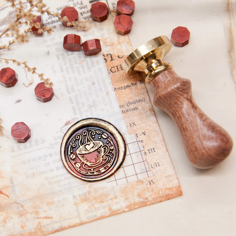 Cappuccino Coffee Wax Seal Stamp Original Design Coffee Sign Etsy