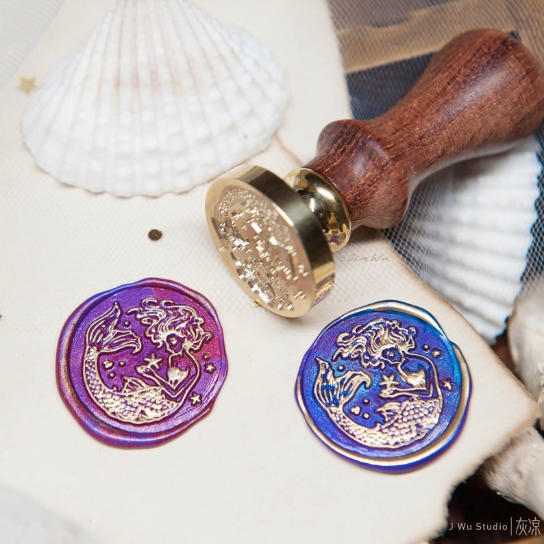 Mermaid Wax Seal Stamp, Snail Mail And Letter Stamps - Original Design 