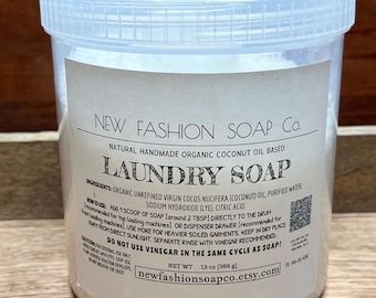 Jabón para ropa hecho a mano con aceite de coco, sin fragancia, ecológico.