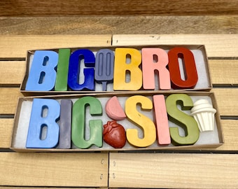 Crayones naturales BIG BRO / SIS hechos a mano desde cero - Regalos de fiesta no tóxicos para sus hijos, regalo de cumpleaños, relleno de canasta de Pascua
