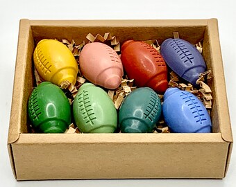 Crayones naturales de FÚTBOL hechos a mano, no tóxicos, regalos de fiesta, regalos de despedida de soltera, regalo de fiesta del Super Bowl