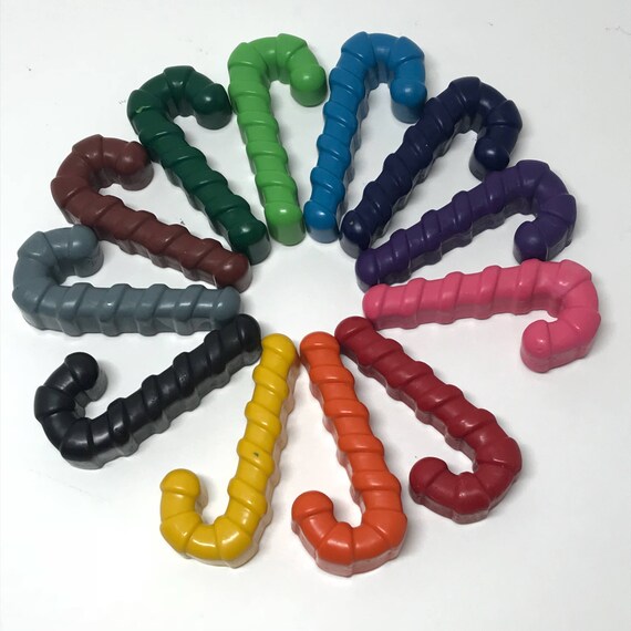 CANDY CANE CRAYONS Recycled Nontoxic 1 set of 12 Etsy
