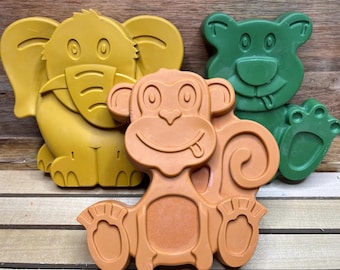 CRAYÓN DE ANIMALES XL No tóxico Hecho a mano desde cero - 1 decoración extra grande para baby shower, regalos de fiesta, regalo de embarazo para revelar el género del bebé