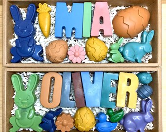 CRAYONES CON NOMBRES Naturales, no tóxicos, hechos a mano desde cero: recuerdos de fiesta, regalos, decoraciones, ideales para marcar la mesa en cualquier ocasión.