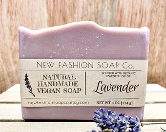 LAVANDA - JABÓN NATURAL - vegano, hecho a mano desde cero, perfumado con aceite esencial de lavanda orgánica