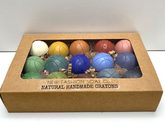 CRAYONES DE BALONCESTO - Naturales, no tóxicos, hechos a mano desde cero: regalos de fiesta, decoraciones, relleno de canastas, regalo de fiesta de cumpleaños, tema deportivo d