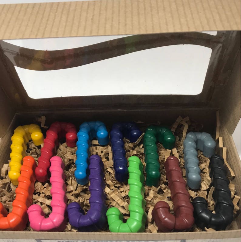 CANDY CANE CRAYONS Recycled Nontoxic 1 set of 12 Etsy