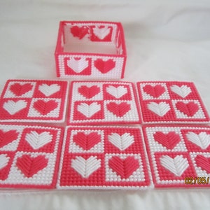 Heart design coaster set