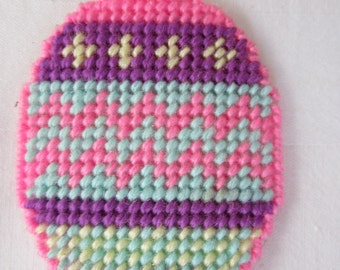 Easter egg shaped needlepoint ornament