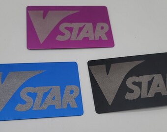 Pokemon Metal Engraved Vstar Marker Ability Token Counter New! Engraved Laser etched (Size of a Credit Card, Lightweight, not flimsy)