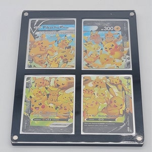 Pokemon Acryl 4-kaart Magnetische Vitrine Framing / Display Quality Grade Past sleeved kaarten