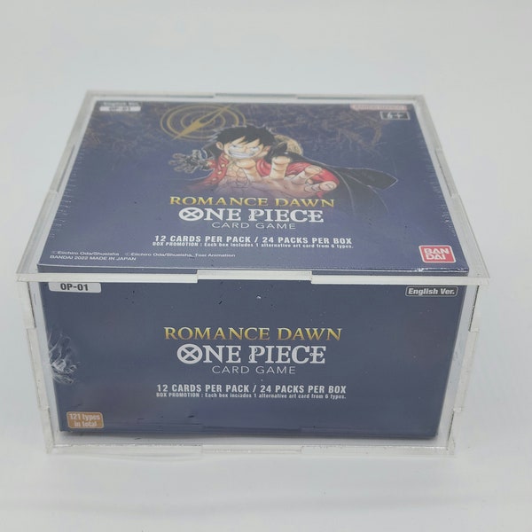 One Piece Acrylic Booster Box Display Case Box, Framing/Display Quality Grade Fits only OP-1 and OP-2 Original Print Run.