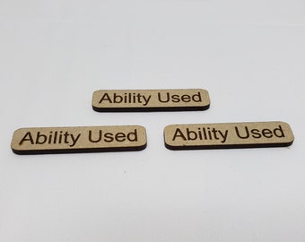 Pokemon Wooden Habilidad Usado Marcador Token Contador Nuevo! Grabado láser grabado