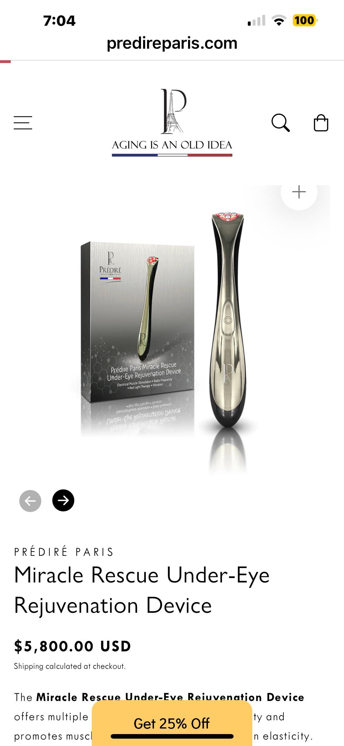 Predire Paris Miracle Rescue UnderEye Rejuvenation Device