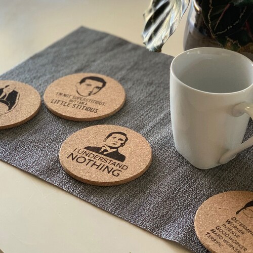 Laser Engraved the Office Cork Coasters Etsy