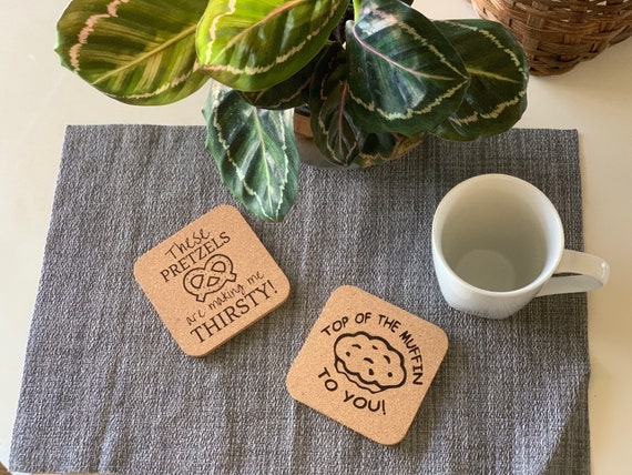 Laser Engraved "Seinfeld" Inspired Cork Coasters
