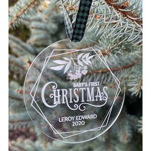 Baby&#39;s First Christmas Acrylic Ornament, Customized