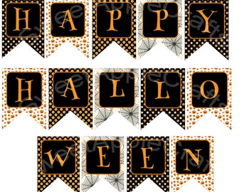 Halloween Fun Theme - Happy Halloween Banner - Instant Download