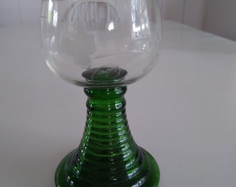 German Rhine Wine Glass with Bee Hive Style Bottom