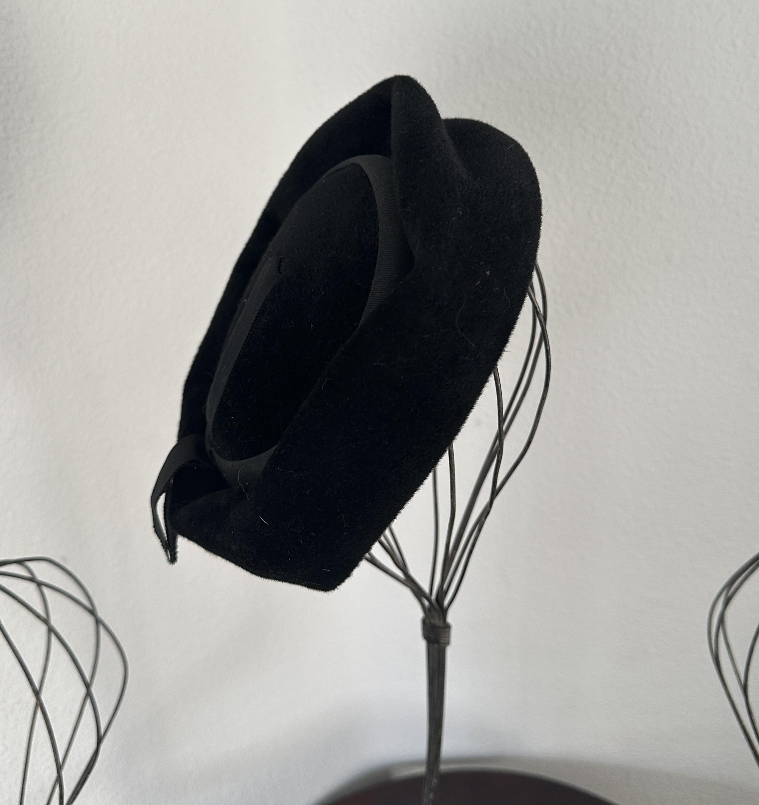 1950s Black Pillbox Hat - Etsy display picture 2
