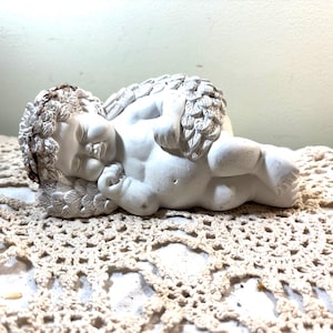 1996 Dreamsicles Cherub Figurine Heavenly Dreamer Rare Angel Baby Collectible  Cast Art by Kristin Haynes  Vintage Dreamsicle Decor