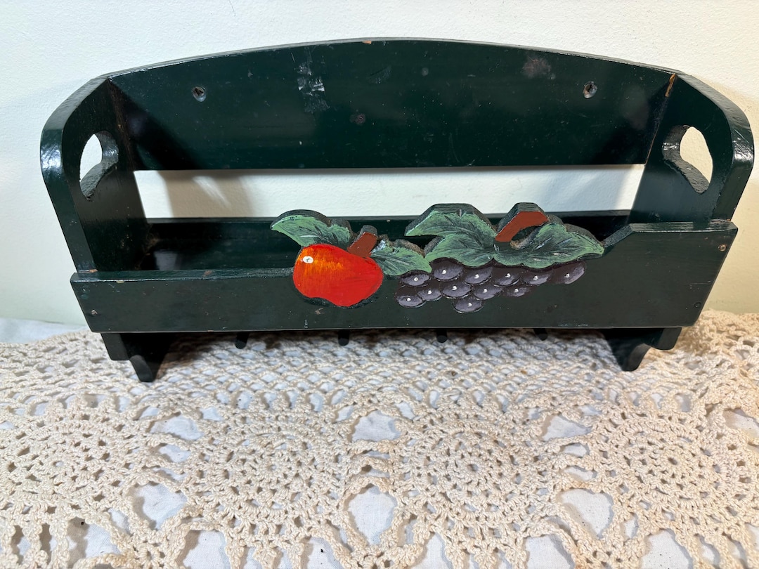 Rustic Wall Shelf With Hooks: Entryway Organizer, Cottagecore Decor - Etsy