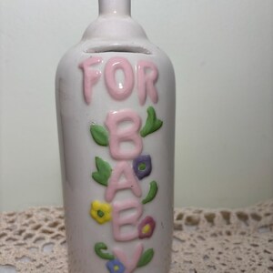 Ceramic Baby Bottle Bank Vintage-Style Coin Bank with Baby Design