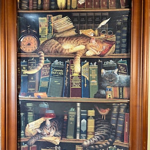 Classic Tails by Charles Wysocki, Limited Edition, Framed Collector Plates, americana Cat Art,Vintage Wall Decor