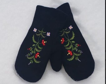 Felted Wool Embroidered Mittens 2024!