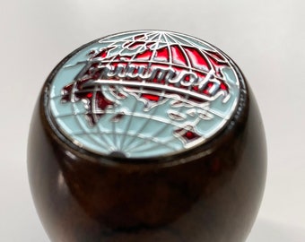 Waltnut Hand Crafted Gear Shift Knob for Triumph With World Enamel Emblem