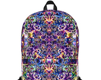 Psychedelic, Trippy, Backpack, Festival Bag, Bags and Purses, Yoga, Hippie, Rave, Kawaii, Knapsack, Rucksack, Book Bag, School, Laptop bag