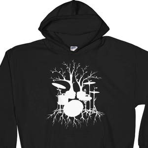Drum Hoodie, Music Hoodie, Drummer Hoodie, Drummer Gift, Hooded Sweatshirt, Drums, Hoodie, Drummer,  Musician Gift, Live the Beat (White),